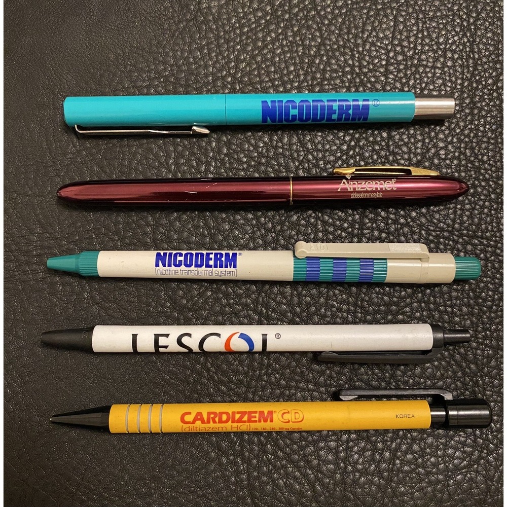 VNTG 5-Pharmaceutical Advertisement Pens/pencil Cardizem Anzemet Nicoderm Lescol